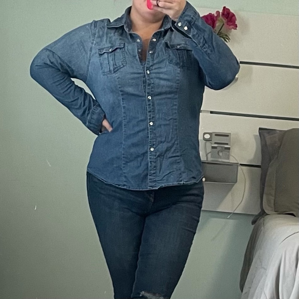 Torrid blue Jean chambray shirt